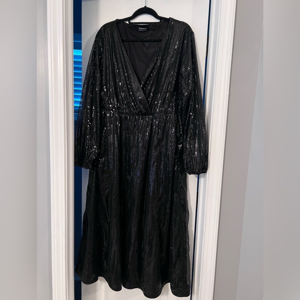 Black sequin dress.
